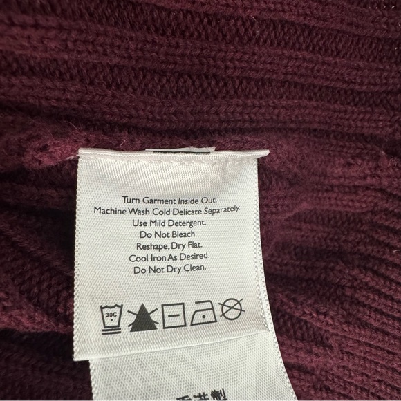 Vtg Eddie Bauer Plum Cable Knit Sweater Men’s XLT Tall XL Burgundy 100% Cotton - Picture 5 of 8